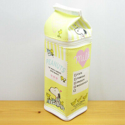 Peanuts Snoopy Milk Pack style Pen Pouch Yellow ver. Limited to JAPAN