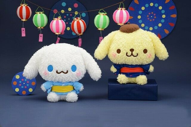 Sanrio Cinnamoroll & Pom Pom Purin Plush doll YUKATA KIMONO ver. Limited JP