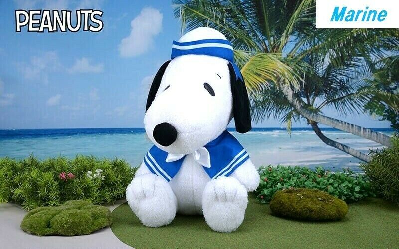 PEANUTS SNOOPY Mega BIG Plush doll Marine ver. Exclusive to JAPAN 14.6in