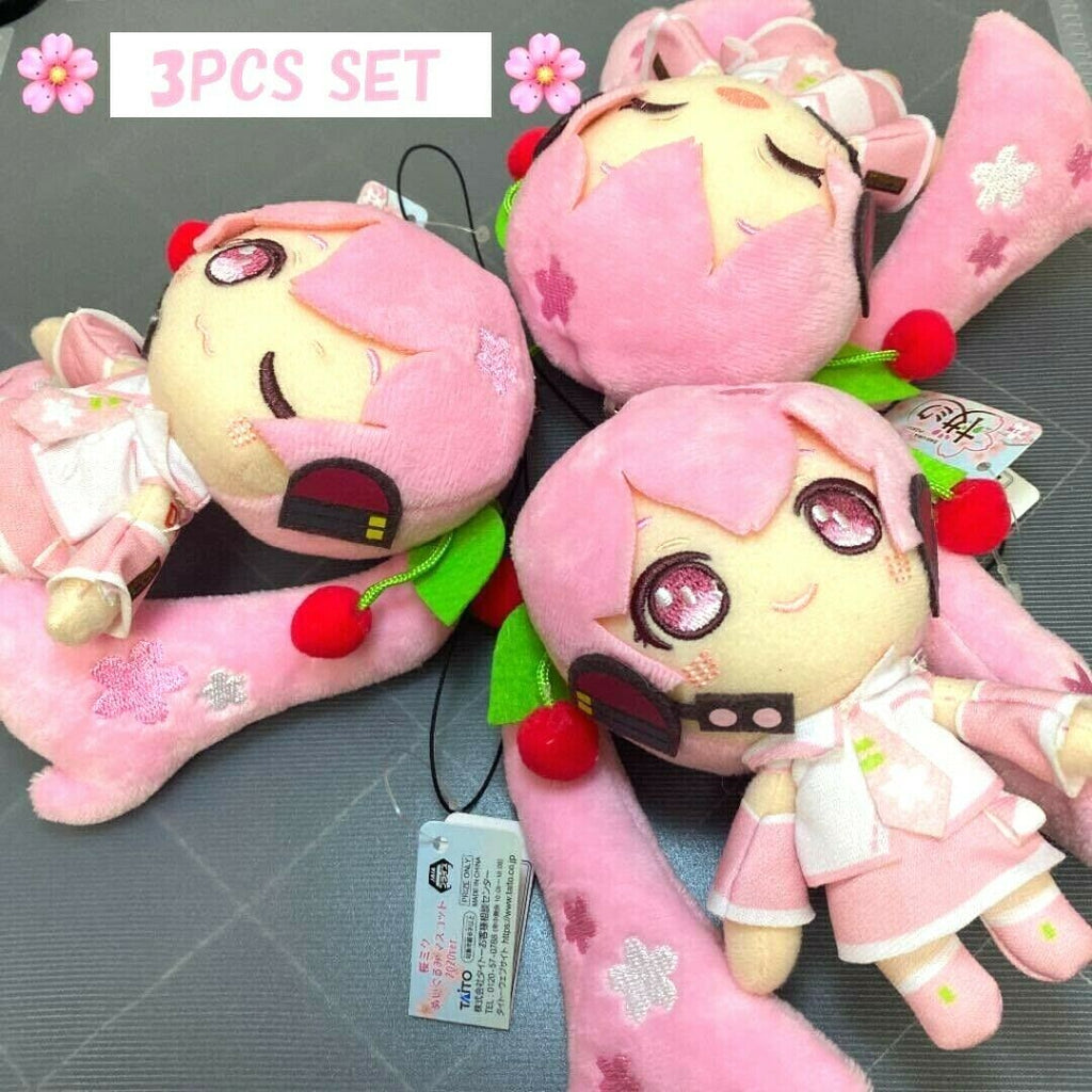 NEW Sakura Miku Cherry Blossoms Color 2020 ver. Plush Mascot 3PCS SET