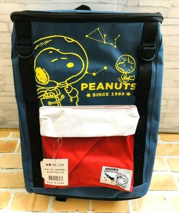 PEANUTS SNOOPY two color Square Backpack Navy blue ver. Limited to JAPAN