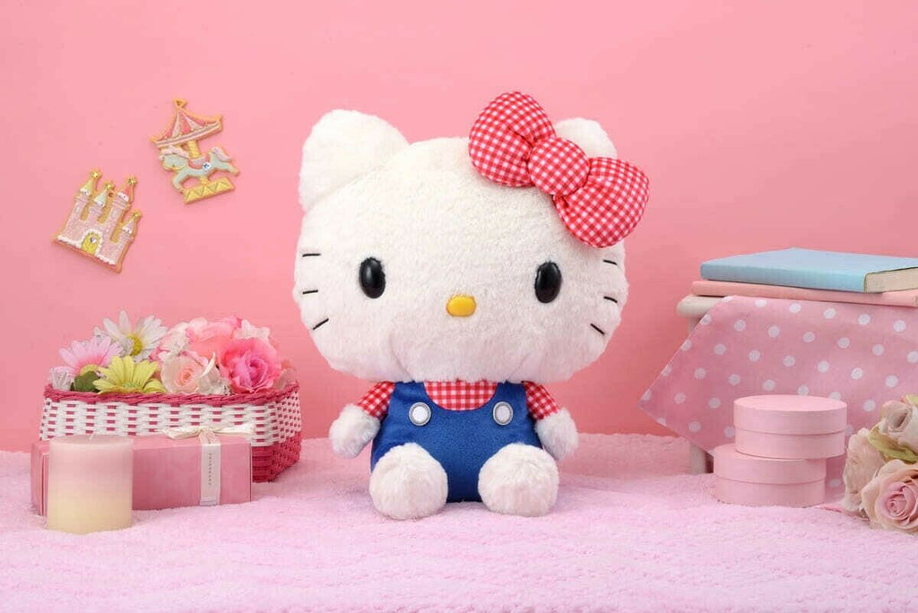 Sainrio Hello Kitty BIG Plaid Checkered Plush doll Limited to JP 13.4in