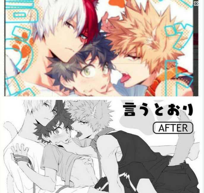 Doujin My Hero Academia Bakugou/Todoroki�~Deku Pettosama no Iutoori + AFTER 40P