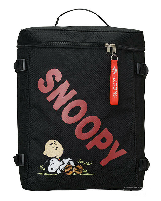 PEANUTS SNOOPY Premium Square Backpack with Strap Black ver. Limited to JP