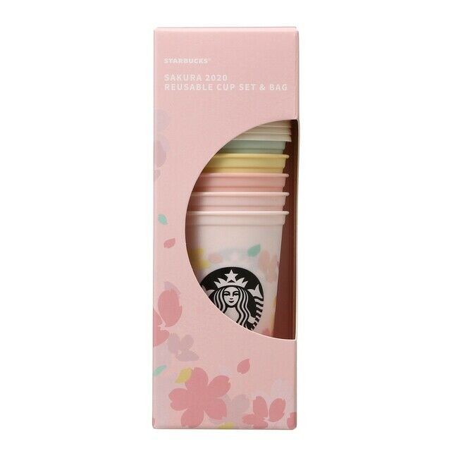 Starbucks Reusable Cup 5PCS SET SAKURA 2020 473ml Limited to Japan