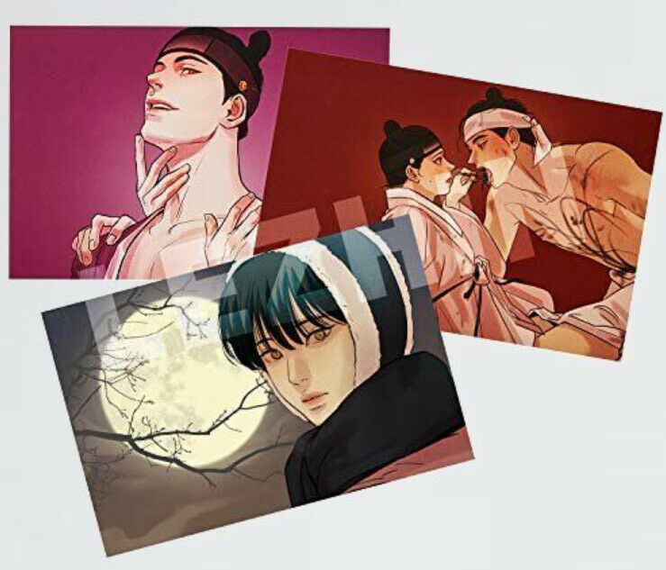 Postcard Only3 Set BL Yaoi Painter of the Night Byeonduck �¦Comics not included
