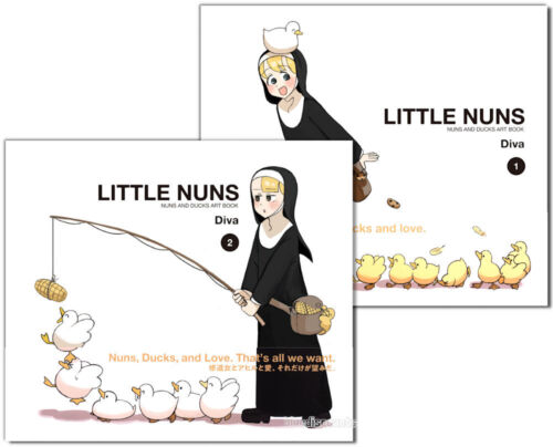 LITTLE NUNS Nuns and Ducks Art Book by Diva Vol.1+2 Set (Bilingual EN/JP)